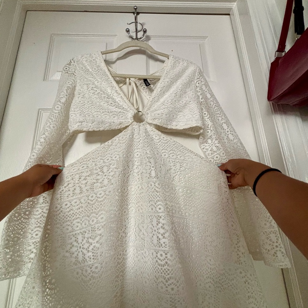 Divided Cream Lace Top